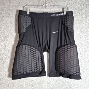 Nike Pro Padded Compression Shorts Mens XXL Black Honeycomb Football Combat